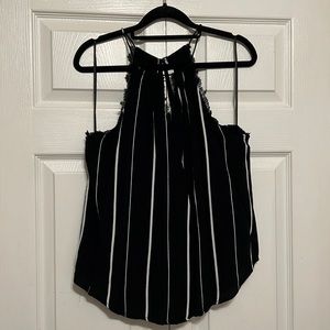 Black Keyhole Racerback Blouse